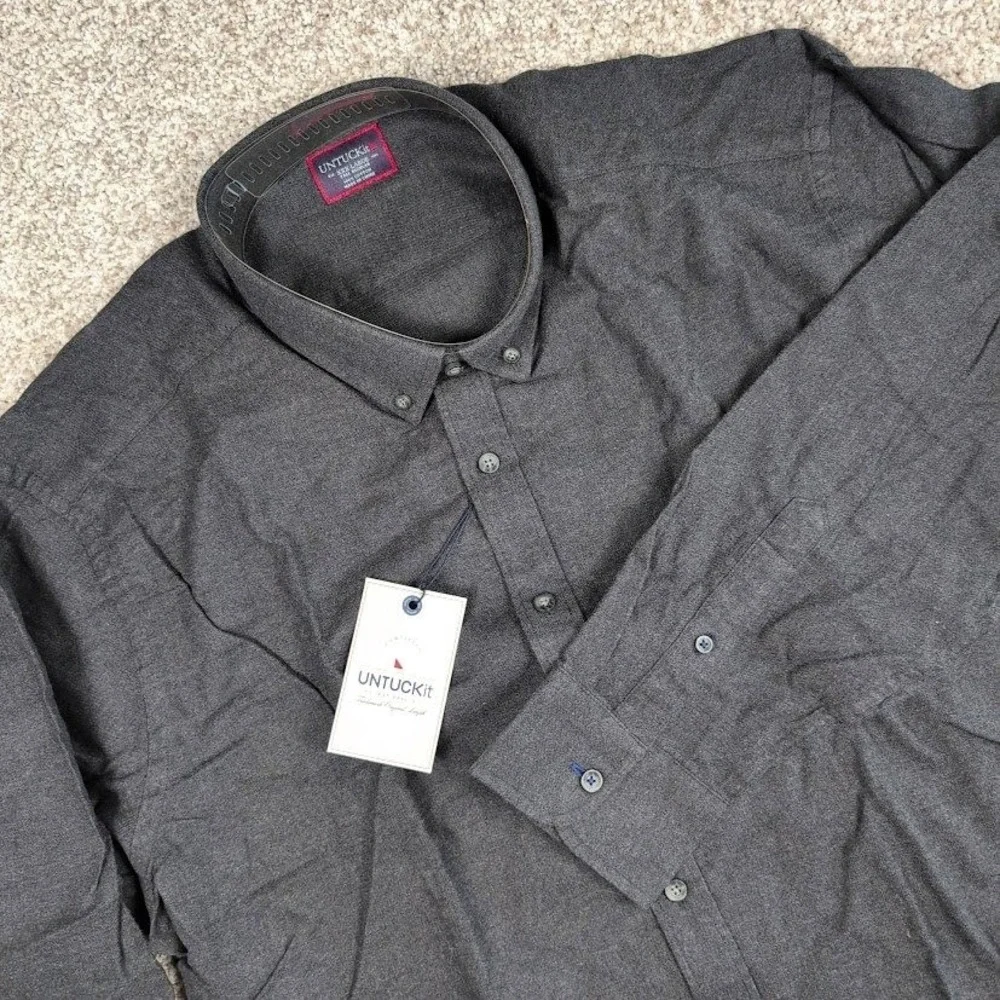 UNTUCKit Costanti XXX-Large Tall‎ Gray Regular Fit Long Sleeve Shirt NWT